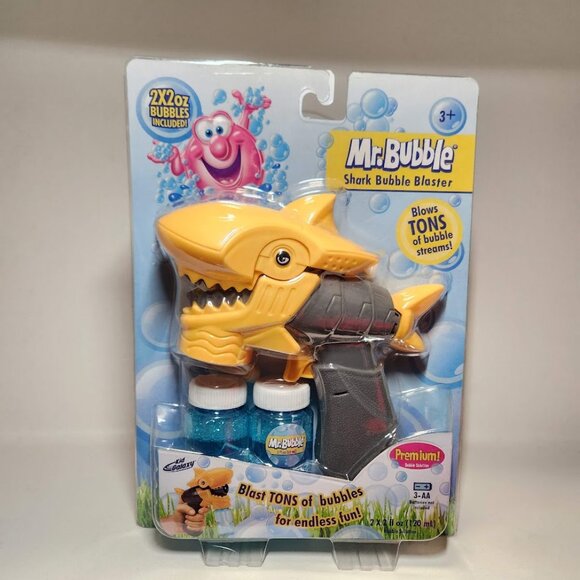 2-PACK Mr. Bubble YELLOW Shark Bubble Blaster Bundle Lights Park Toys Disneyland - Picture 3 of 13